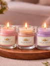 Luxury Floral Wood Trio – Pure Soy Wax Scented Candle Gift Box (Rose, Sandalwood & Lavender) - 30ml Each